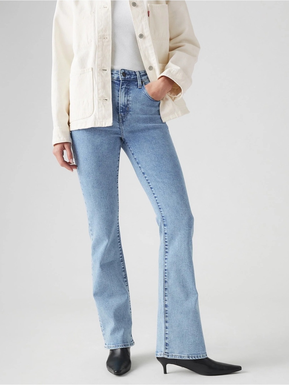 Levis 725 High Rise Bootcut Jeans Womens 30 Medium Wash Stretch